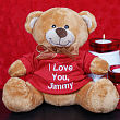 Embroidered Valentine Message Teddy Bear